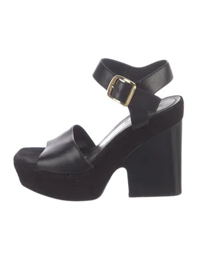 Pre-owned Celine Leather Sandals In Black