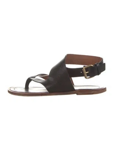 Pre-owned Celine Leather Sandals In Black