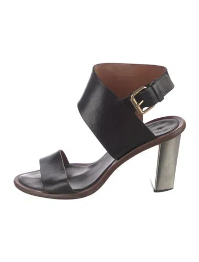 Pre-owned Celine Leather Sandals In Black