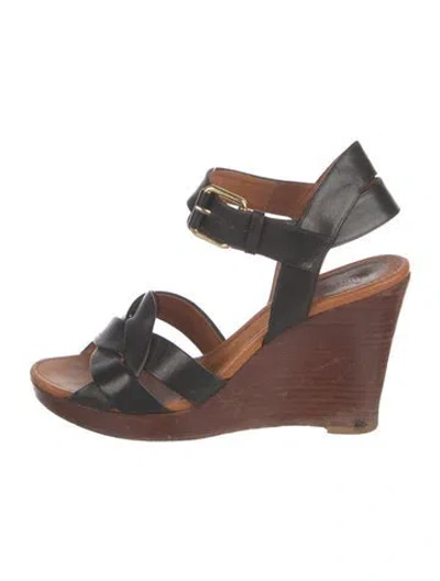 Pre-owned Celine Leather Sandals In Black