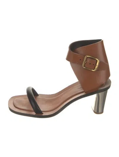 Pre-owned Celine Leather Sandals In Black/brown/neutrals