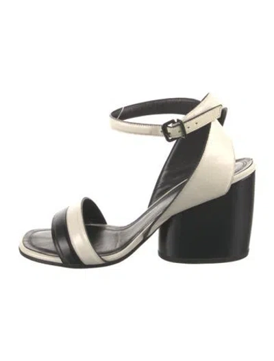 Pre-owned Celine Leather Sandals In Black/white