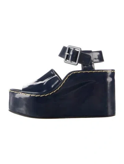 Pre-owned Celine Leather Sandals In Blue