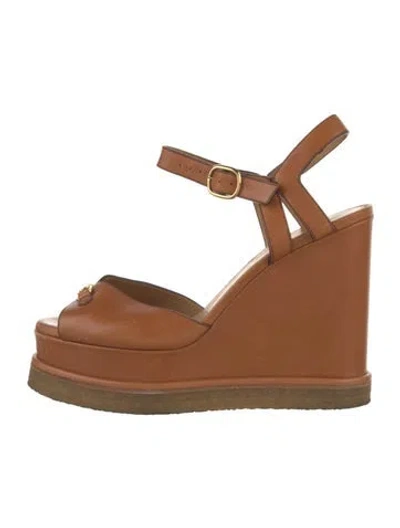 Pre-owned Celine Leather Sandals In Brown