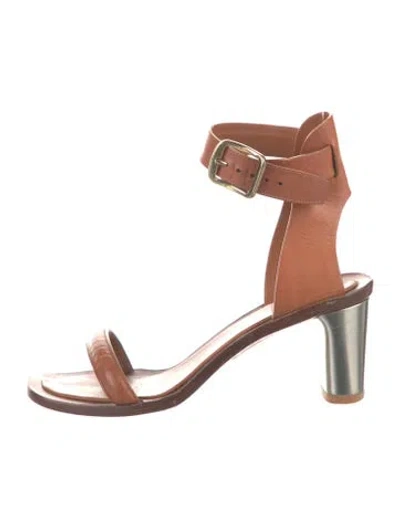 Pre-owned Celine Leather Sandals In Brown