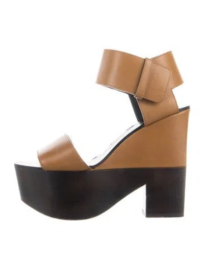 Pre-owned Celine Leather Sandals In Brown