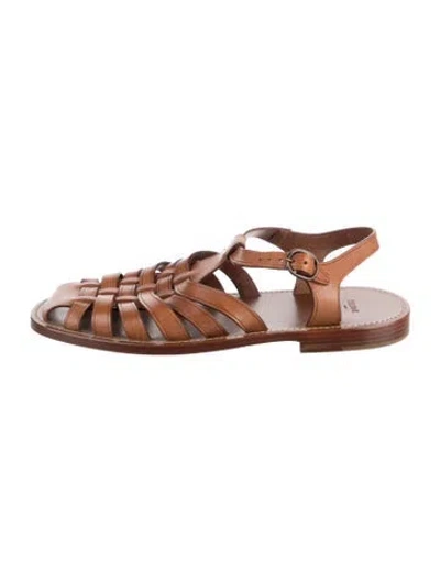 Pre-owned Celine Leather Sandals In Brown