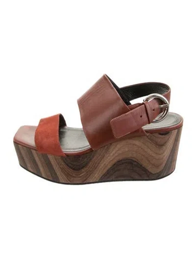 Pre-owned Celine Leather Sandals In Brown