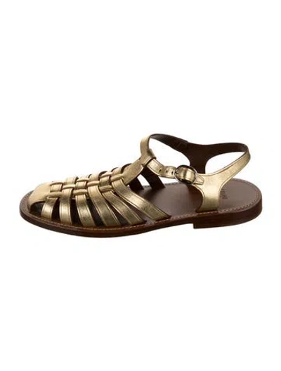 Pre-owned Celine Leather Sandals In Gold