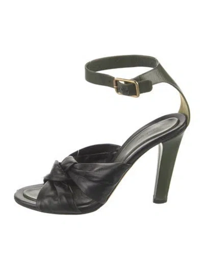 Pre-owned Celine Leather Sandals In Green