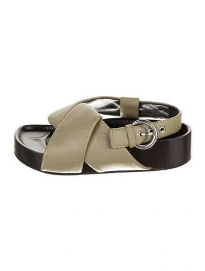 Pre-owned Celine Leather Sandals In Green