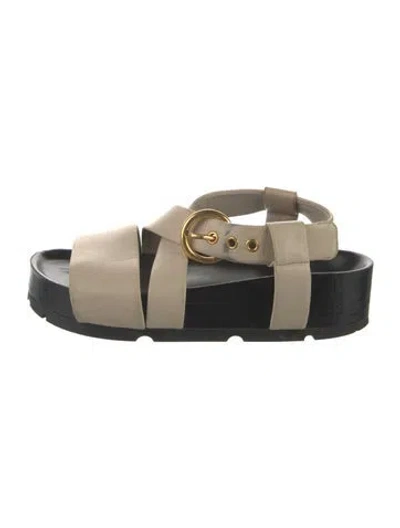 Pre-owned Celine Leather Sandals In Neutral