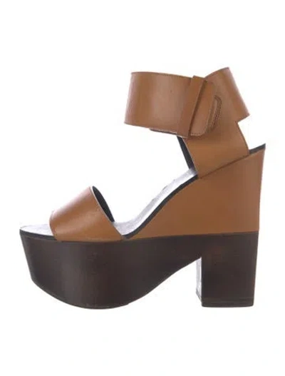Pre-owned Celine Leather Sandals In Neutrals