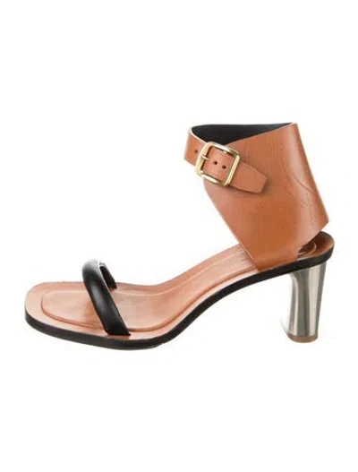 Pre-owned Celine Leather Sandals In Orange