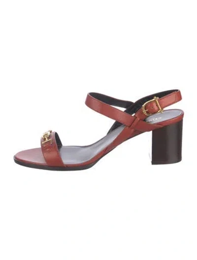 Pre-owned Celine Leather Sandals In Red