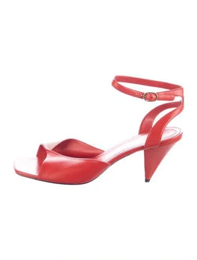 Pre-owned Celine Leather Sandals In Red