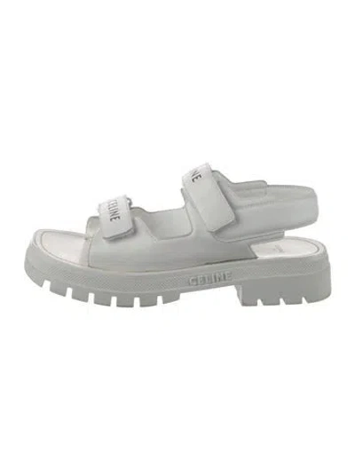 Pre-owned Celine Leather Sandals In White