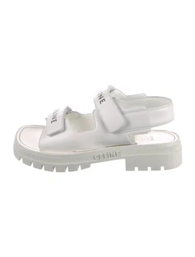 Pre-owned Celine Leather Sandals In White