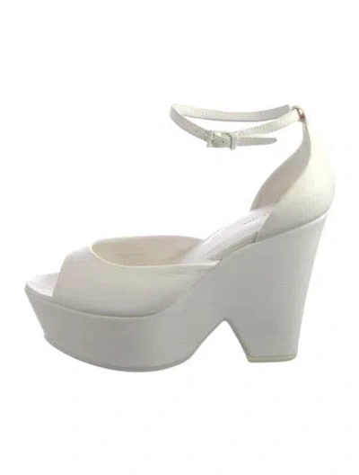 Pre-owned Celine Leather Sandals In White