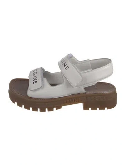 Pre-owned Celine Leather Sandals In White