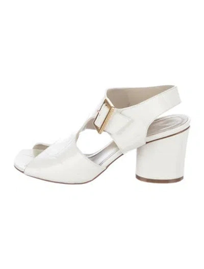 Pre-owned Celine Leather Sandals In White