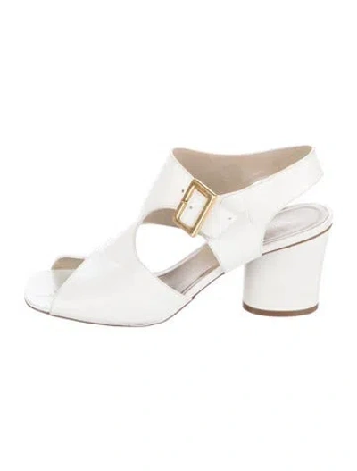 Pre-owned Celine Leather Sandals In White