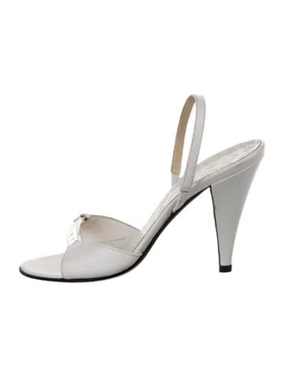 Pre-owned Celine Leather Sandals In White