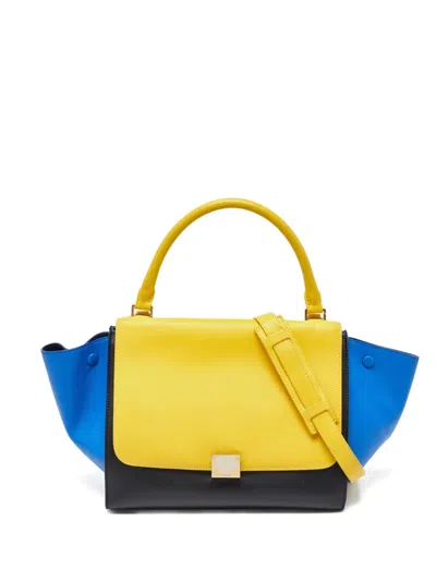 Pre-owned Celine Leather Shoulder Bag In Yellow