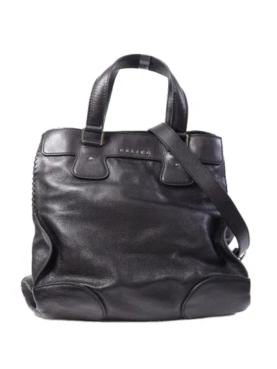 Pre-owned Celine Leather Shoulder Bag In Black