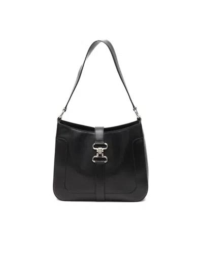 Celine Céline Leather Shoulder Bag In Black