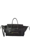 Celine Leather Shoulder Bag In Black