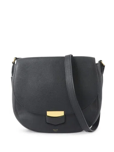 Pre-owned Celine Leather Shoulder Bag In Gray