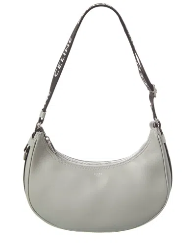 Celine Leather Shoulder Bag In Gray
