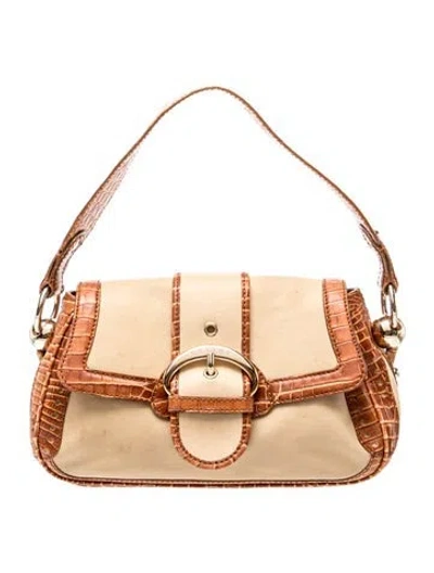 Pre-owned Celine Leather Shoulder Bag In Neutral