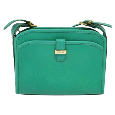 Pre-owned Celine Leather Shoulder Bag () In Green