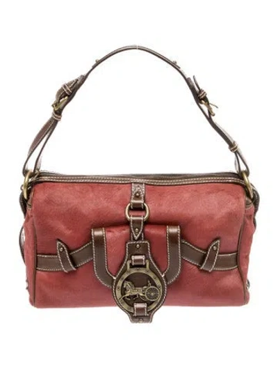 Pre-owned Celine Leather Shoulder Bag In Red