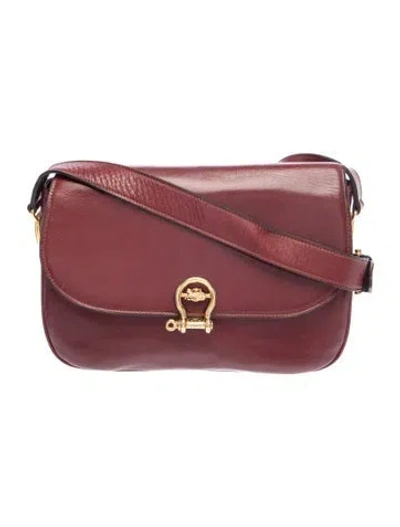 Pre-owned Celine Leather Shoulder Bag Vintage In Burgundy