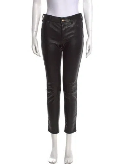 Pre-owned Celine Leather Skinny Leg Pants In Black