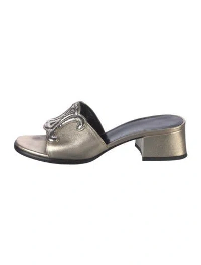 Pre-owned Celine Leather Slides