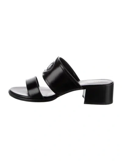 Pre-owned Celine Leather Slides In Black
