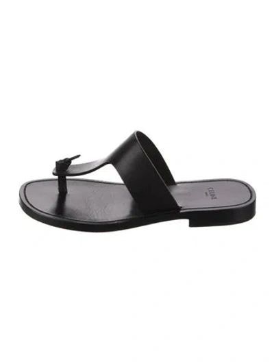 Pre-owned Celine Leather Slides In Black