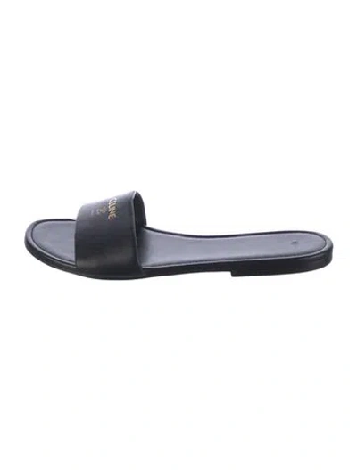 Pre-owned Celine Leather Slides In Black