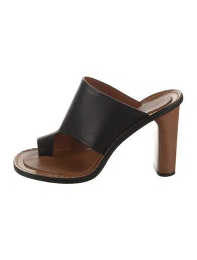 Pre-owned Celine Leather Slides In Black