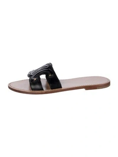 Pre-owned Celine Leather Slides In Black