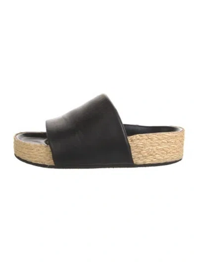 Pre-owned Celine Leather Slides In Black