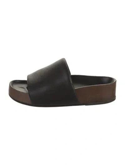 Pre-owned Celine Leather Slides In Black