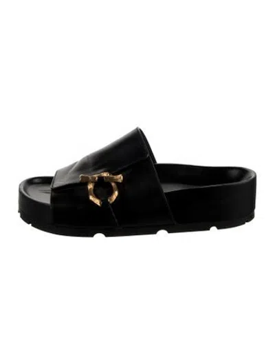 Pre-owned Celine Leather Slides In Black