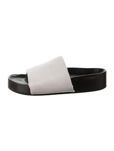 Pre-owned Celine Leather Slides In Black/grey