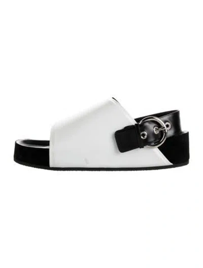 Pre-owned Celine Leather Slides In Black/white