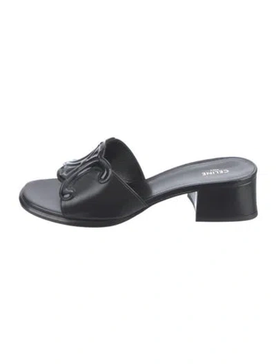 Pre-owned Celine Leather Slides In Brown